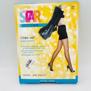 New Spanx Star Power Shaping Sheers Hose Blackdrop Black Size D